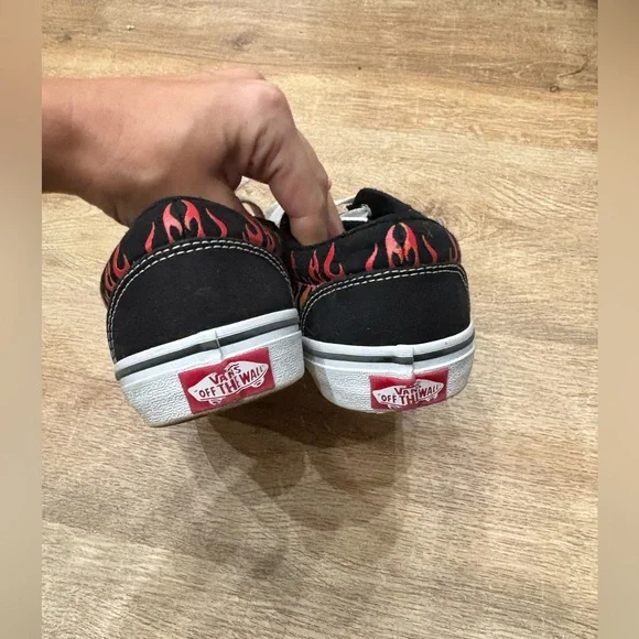 Vans Black and Red Flame Shoes - Picture 3 of 5